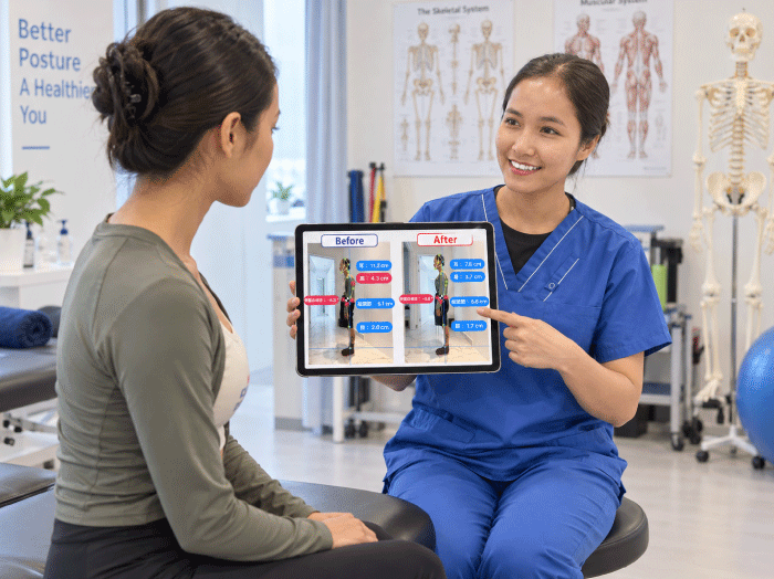 Before and After Comparison Using AI Posture Analysis